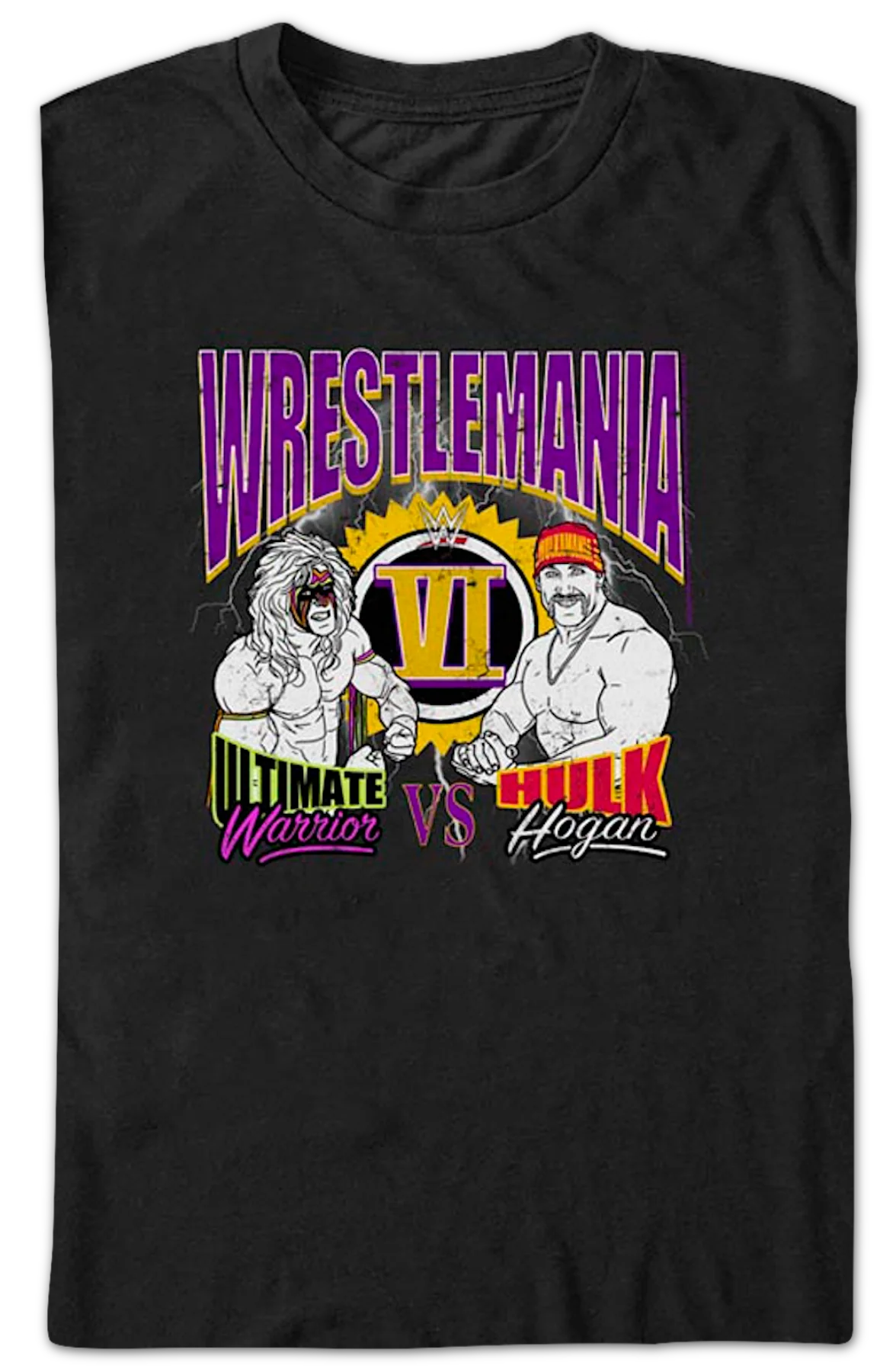 Ultimate Warrior vs Hulk Hogan WrestleMania VI T-Shirt - Image 2