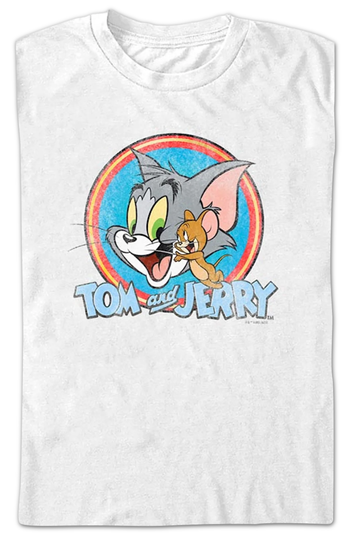 Vintage Circle Tom And Jerry T-Shirt - Image 2