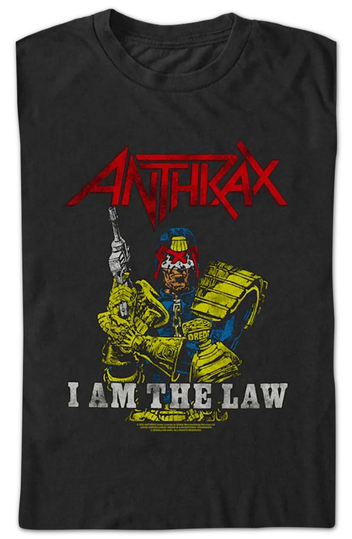 Vintage Judge Dredd I Am The Law Anthrax T-Shirt - Image 2
