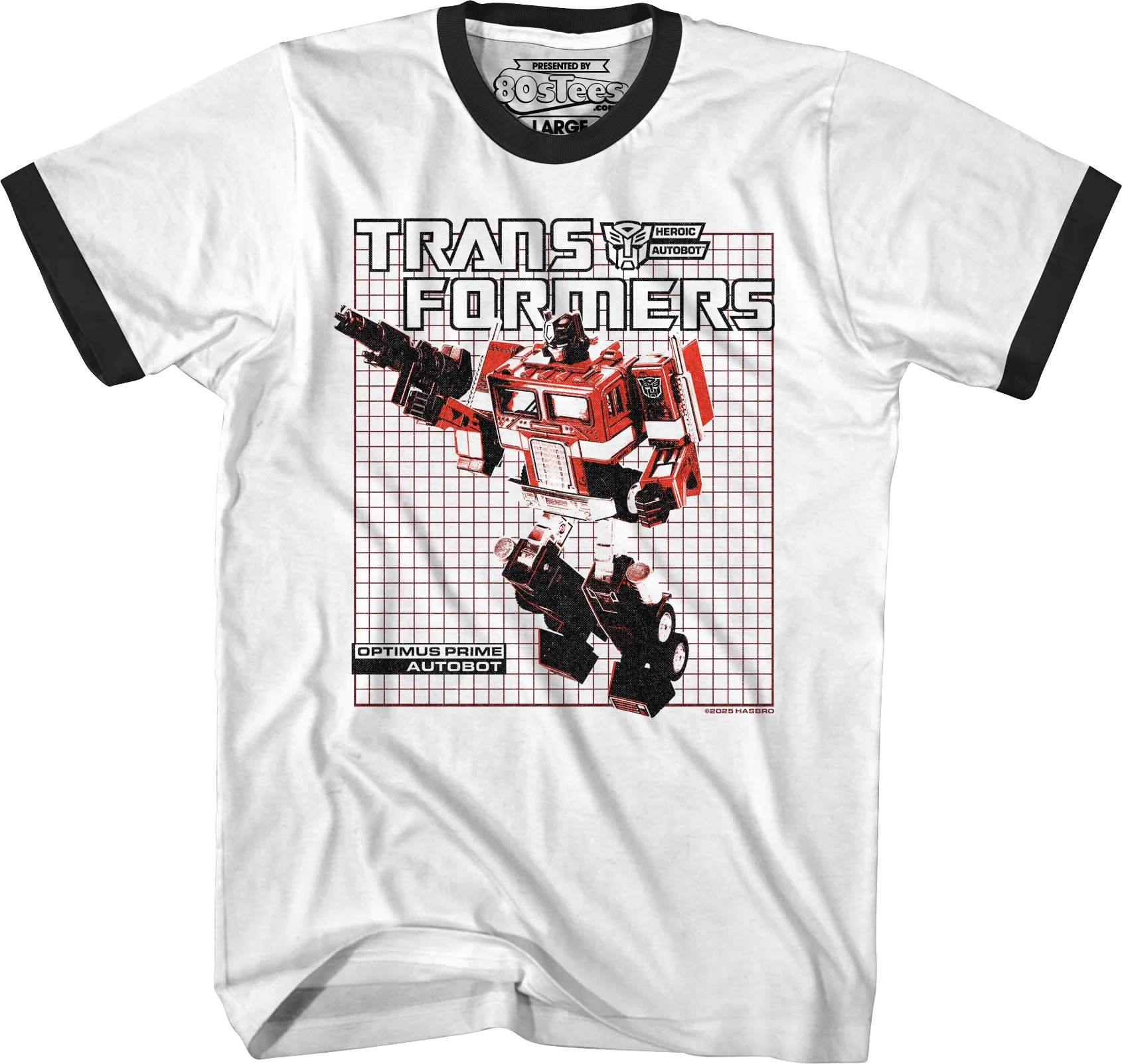 Vintage Optimus Prime Grid Transformers T-Shirt - Image 3