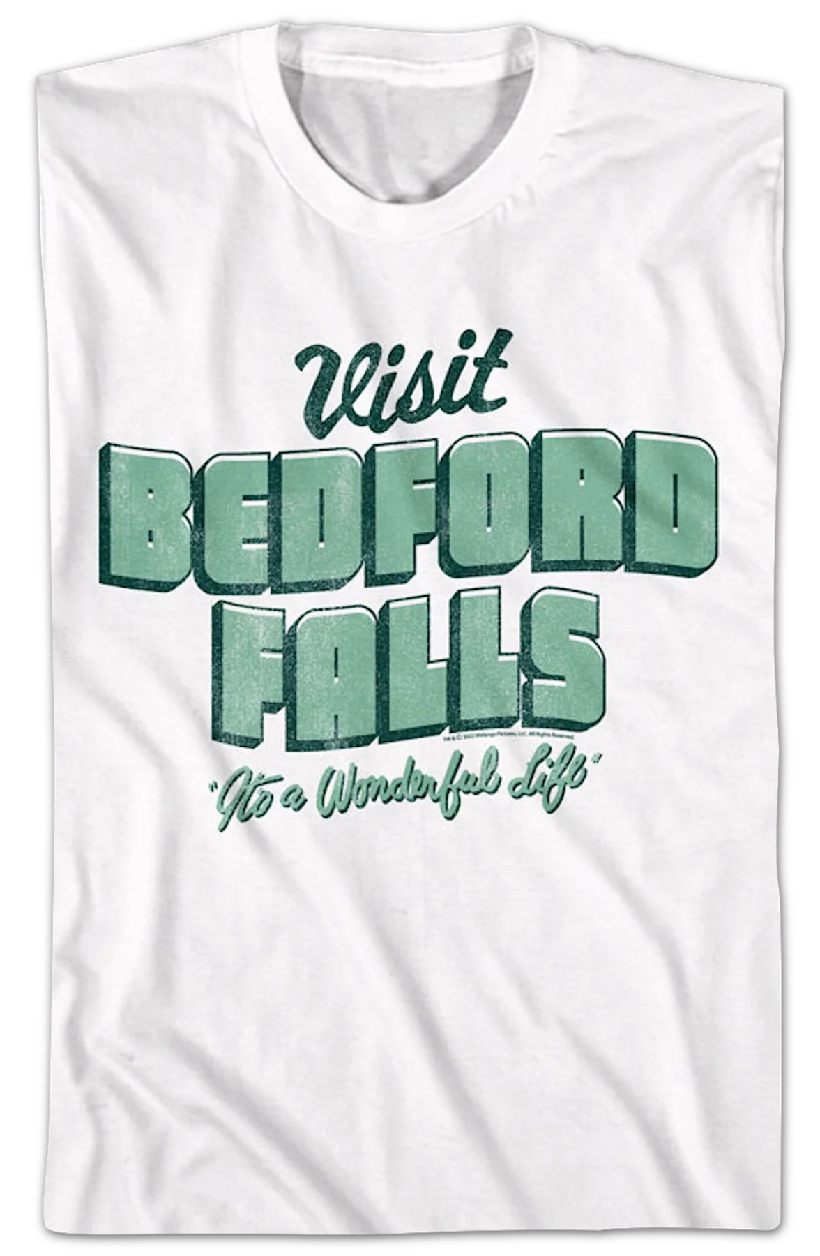 Visit Bedford Falls It's A Wonderful Life T-Shirt - Image 2