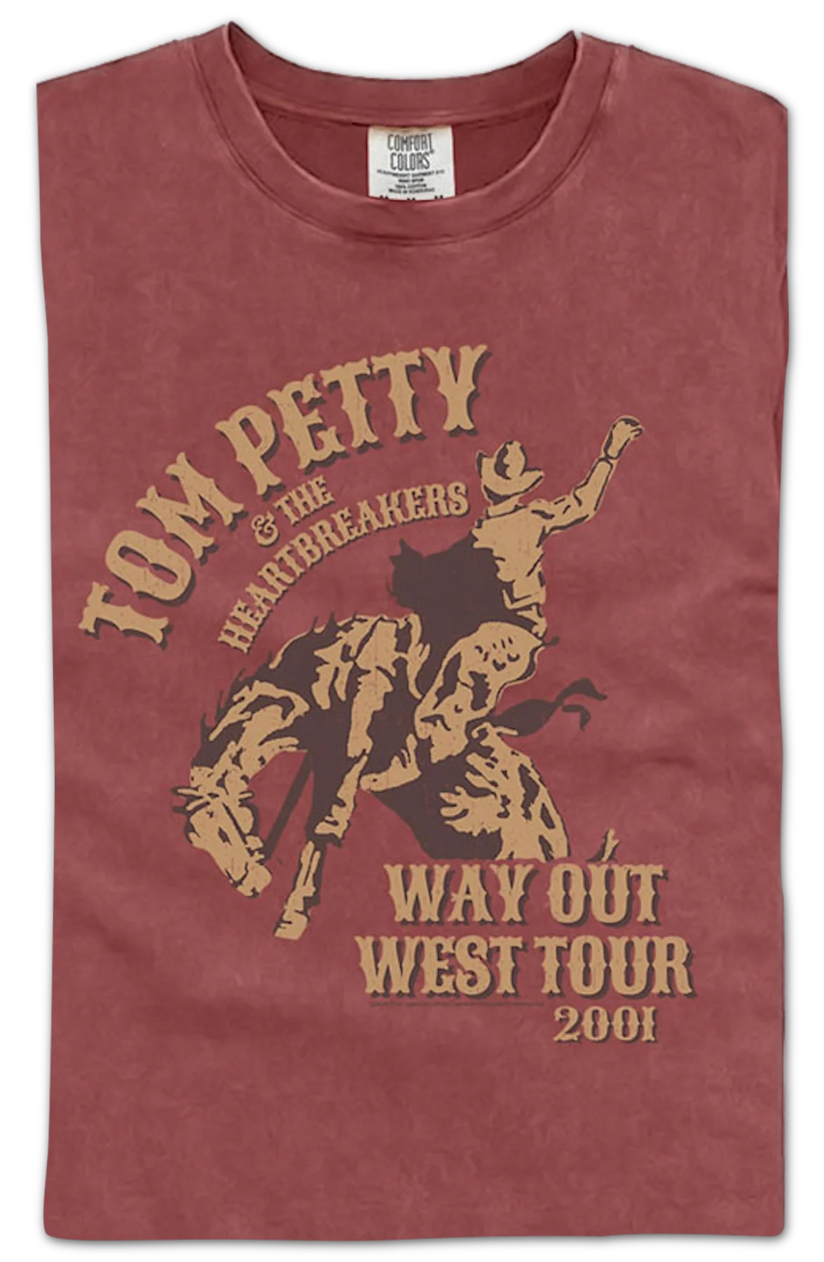 Way Out West Tour 2001 Tom Petty Comfort Colors Brand T-Shirt - Image 2