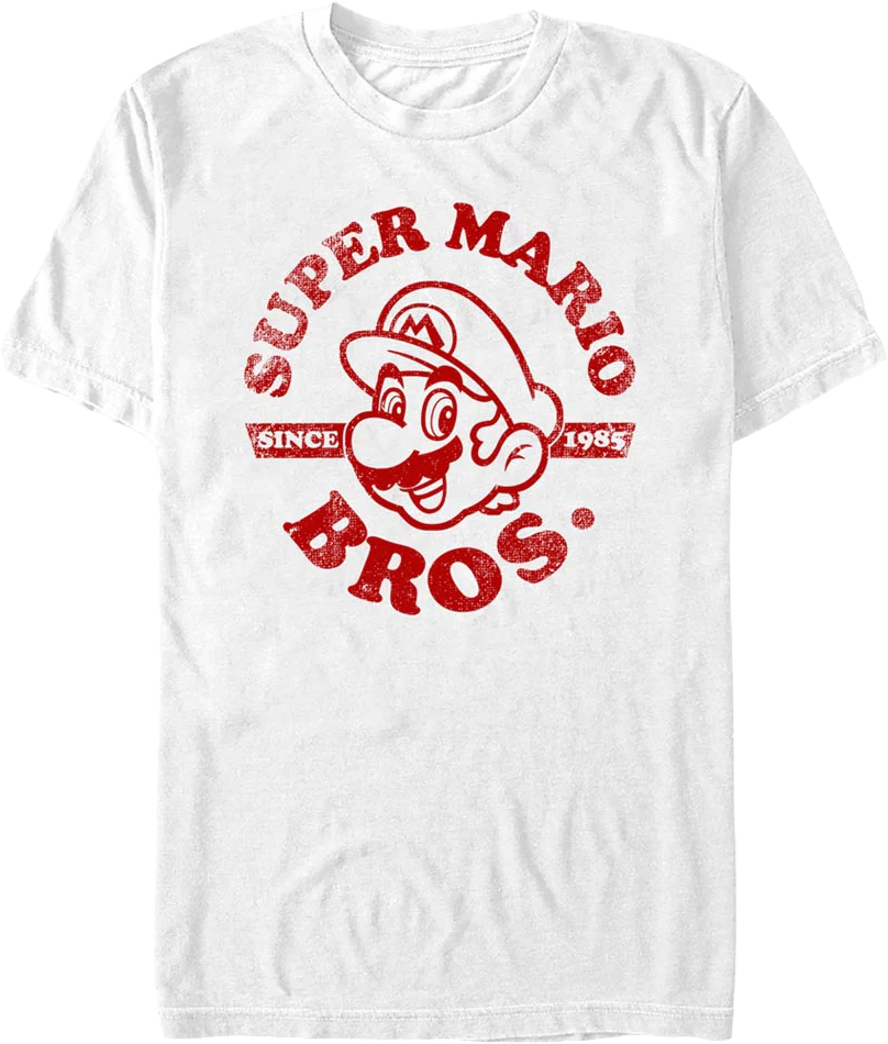 White Super Mario Bros. Distressed Since 1985 Nintendo T-Shirt