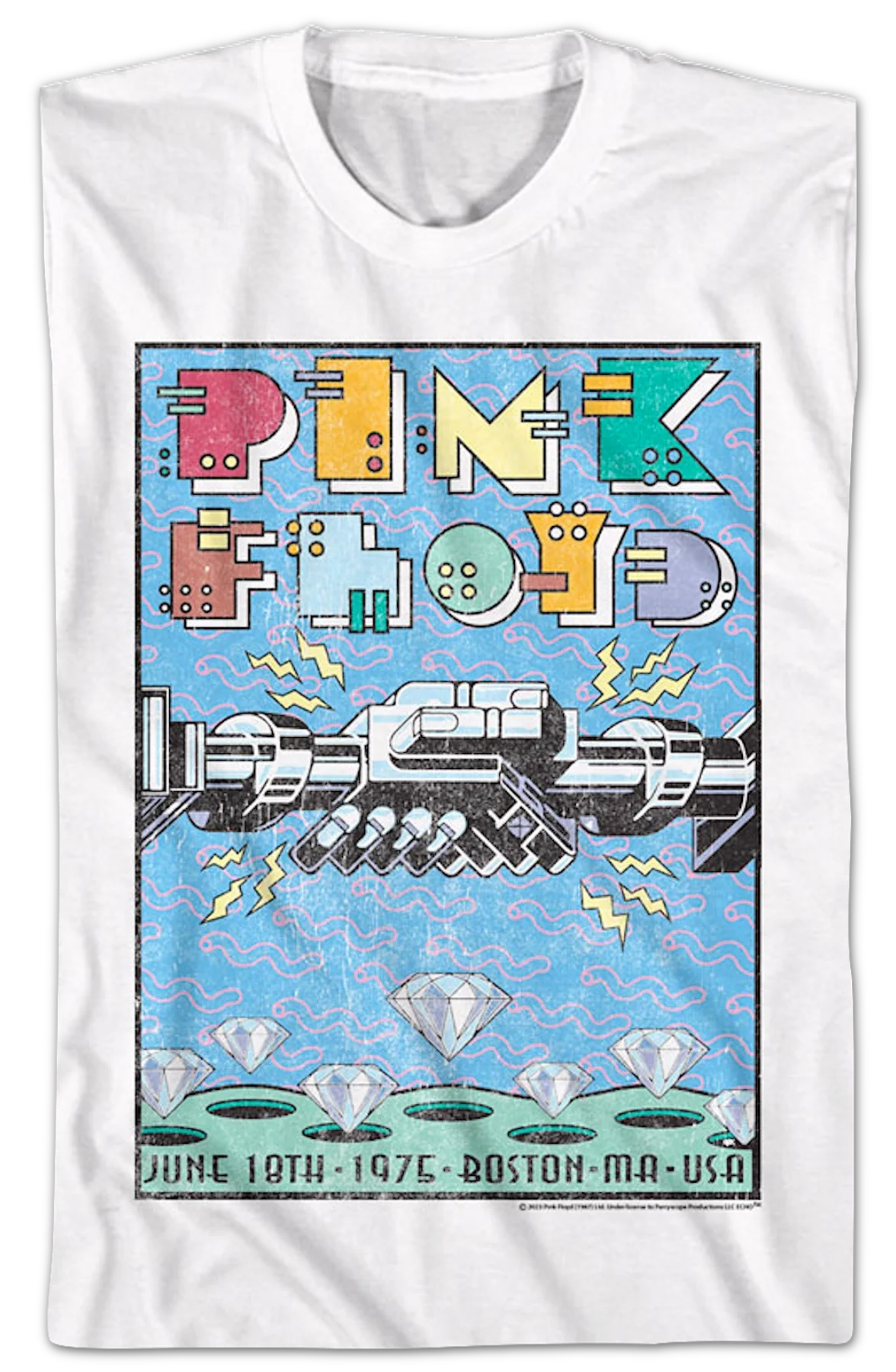 Wish You Were Here 1975 Poster Pink Floyd T-Shirt - Image 2