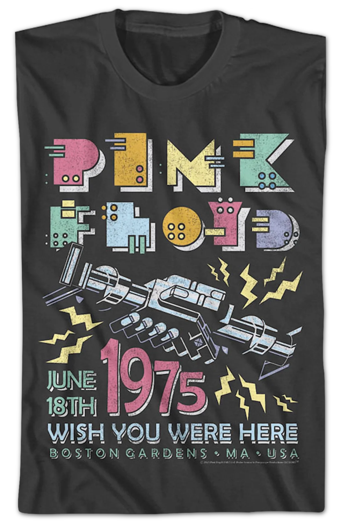 Wish You Were Here Boston Gardens 1975 Pink Floyd T-Shirt - Image 3