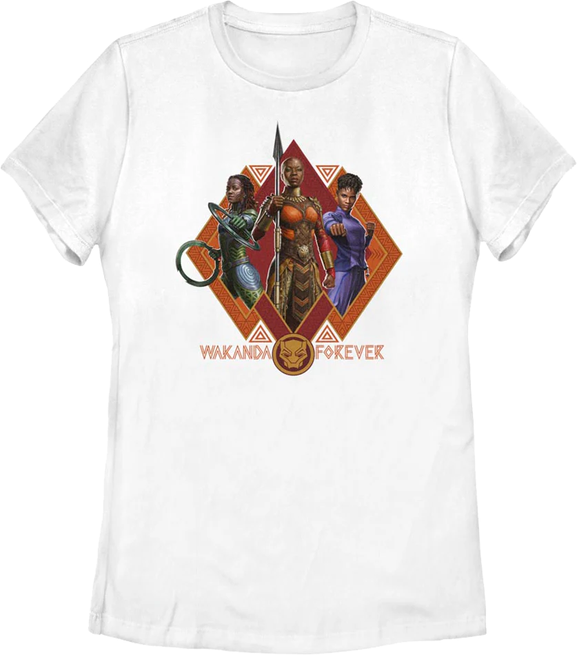 Womens Black Panther: Wakanda Forever Collage Marvel Comics Shirt