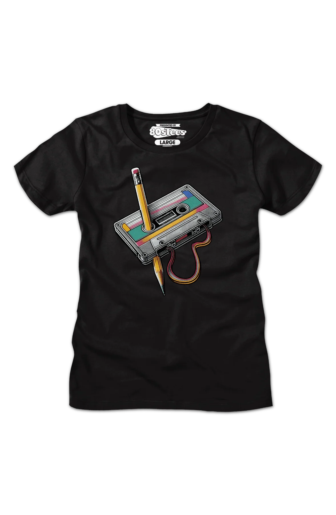 Womens Cassette Tape Rewind Shirt - Image 2