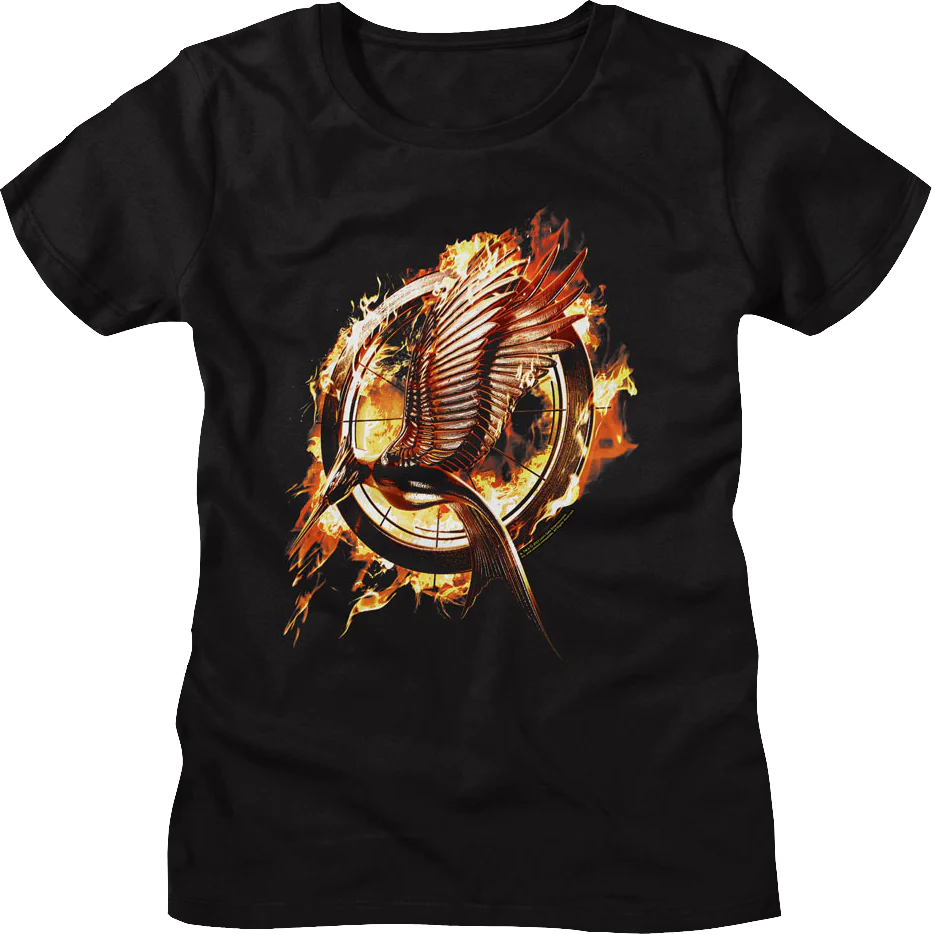 Womens Catching Fire Poster Hunger Games Shirt