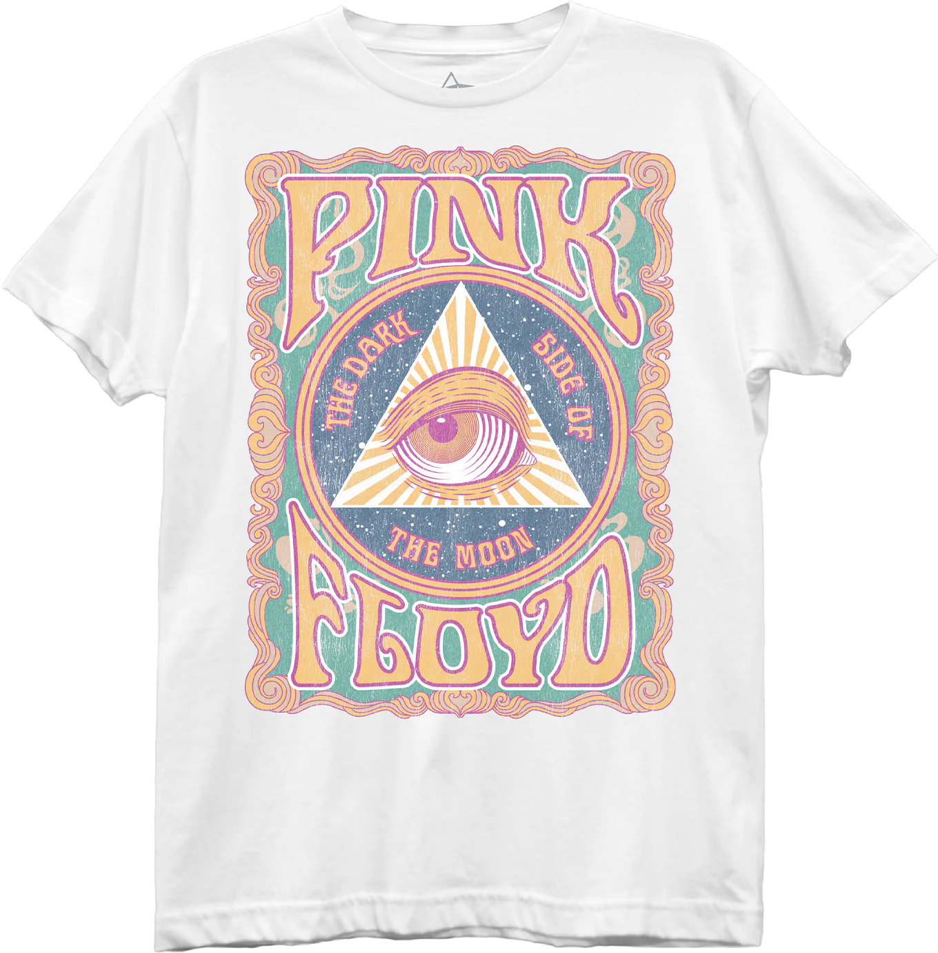 Womens Dark Side of the Moon All Seeing Eye Pink Floyd Shirt