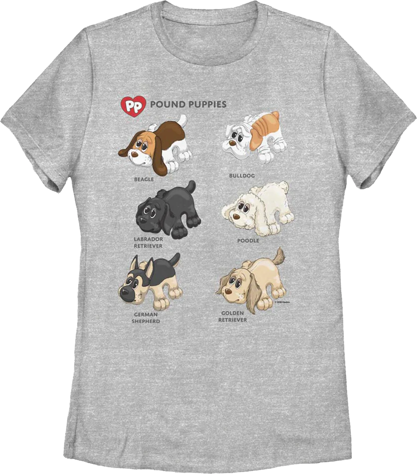 Womens Dog Breeds Pound Puppies Shirt