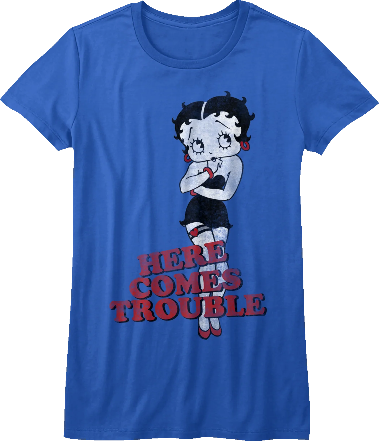Womens Here Comes Trouble Betty Boop Shirt