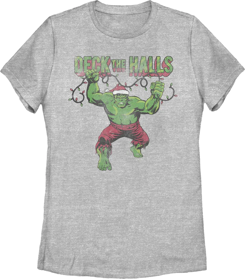 Womens Incredible Hulk Deck The Halls Marvel Comics Shirt