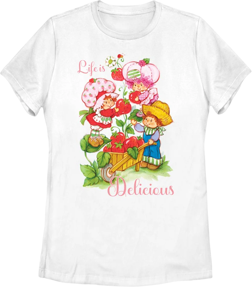 Womens Life Is Delicious Strawberry Shortcake Shirt