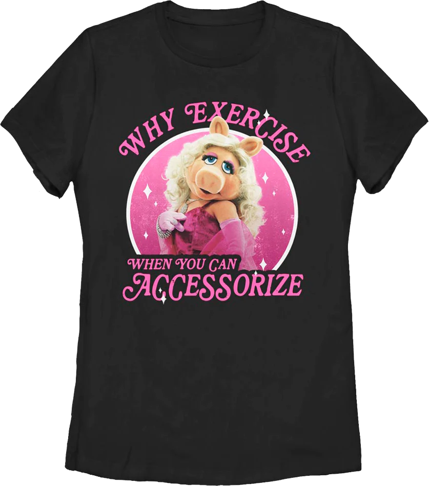 Womens Miss Piggy Why Exercise Muppets Shirt