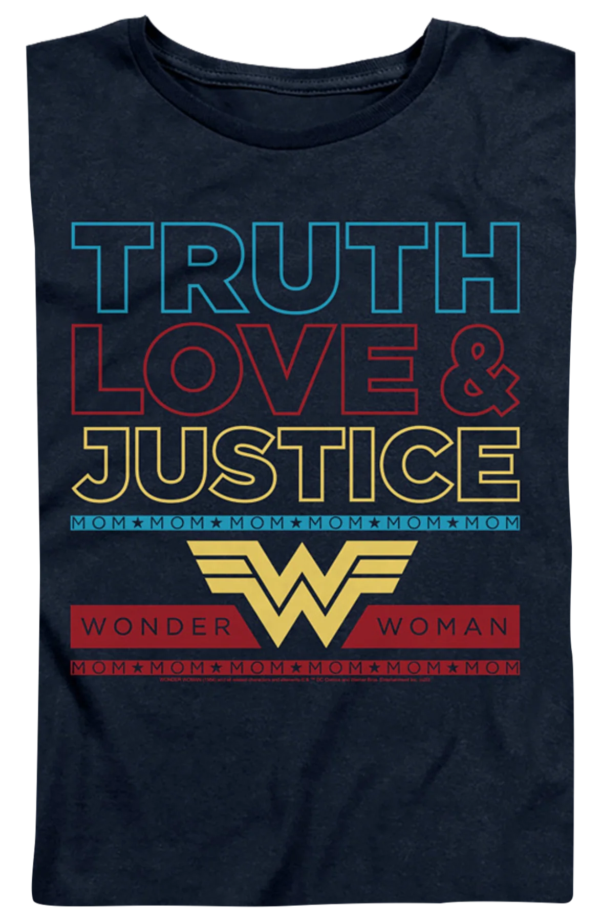Womens Mom's Truth Love Justice Wonder Woman Shirt - Image 2