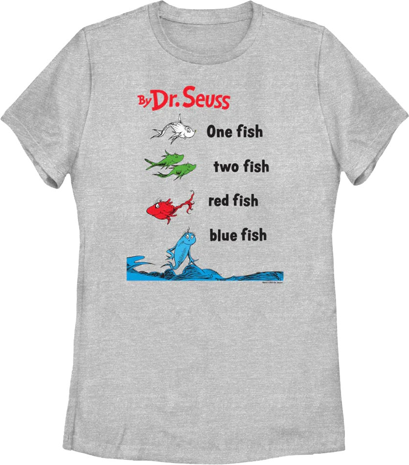 Womens One Fish, Two Fish, Red Fish, Blue Fish Dr. Seuss Shirt