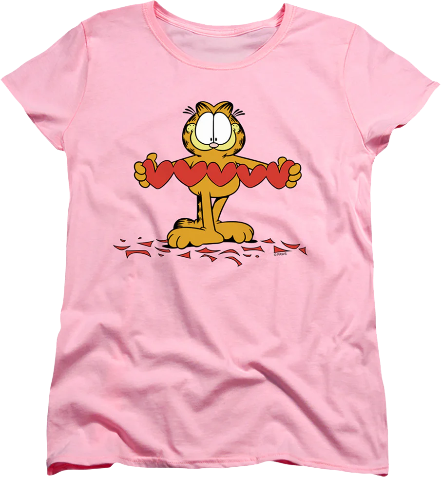 Womens Paper Hearts Garfield Shirt