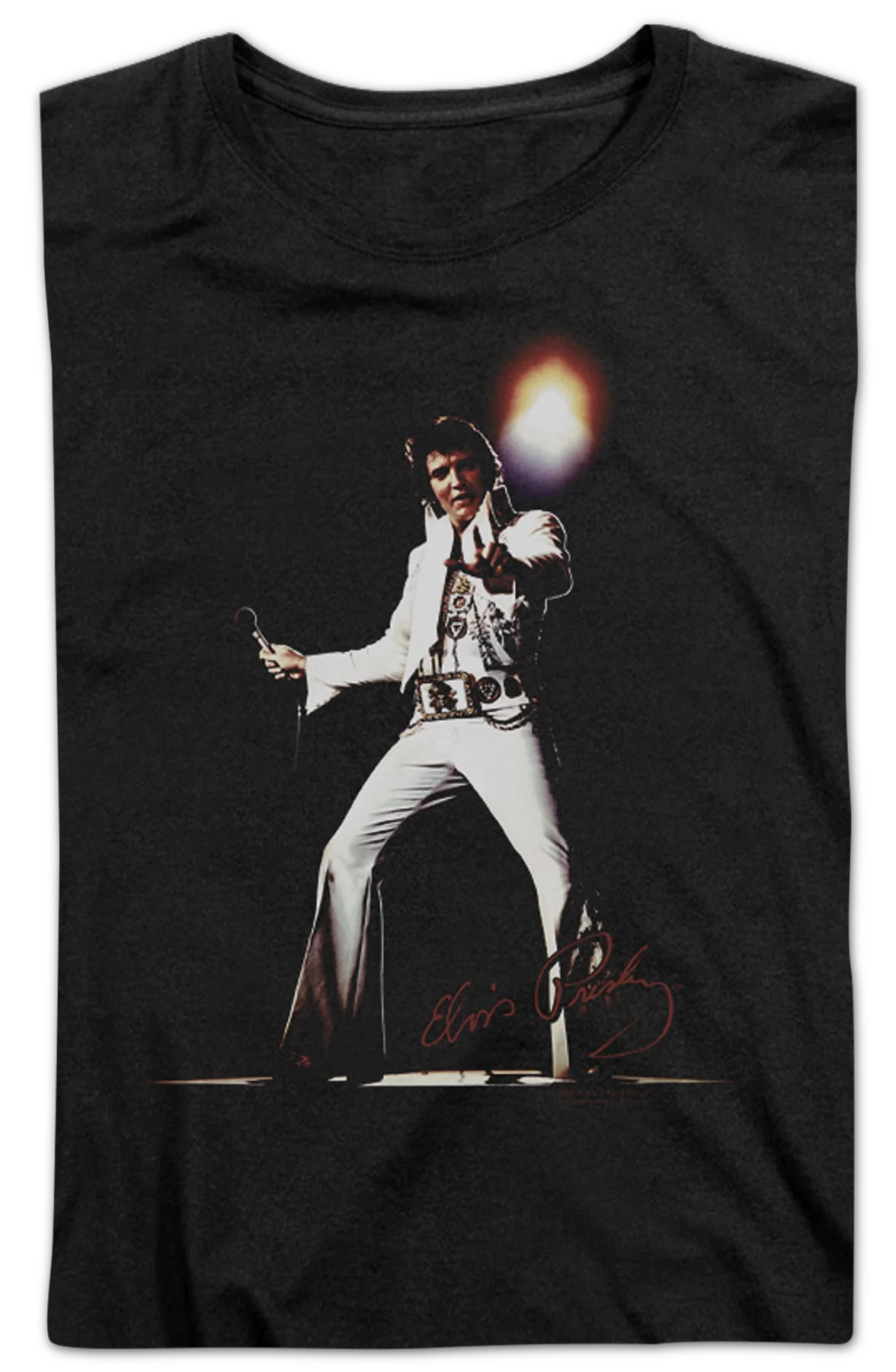 Womens White Jumpsuit Elvis Presley Shirt - Image 2