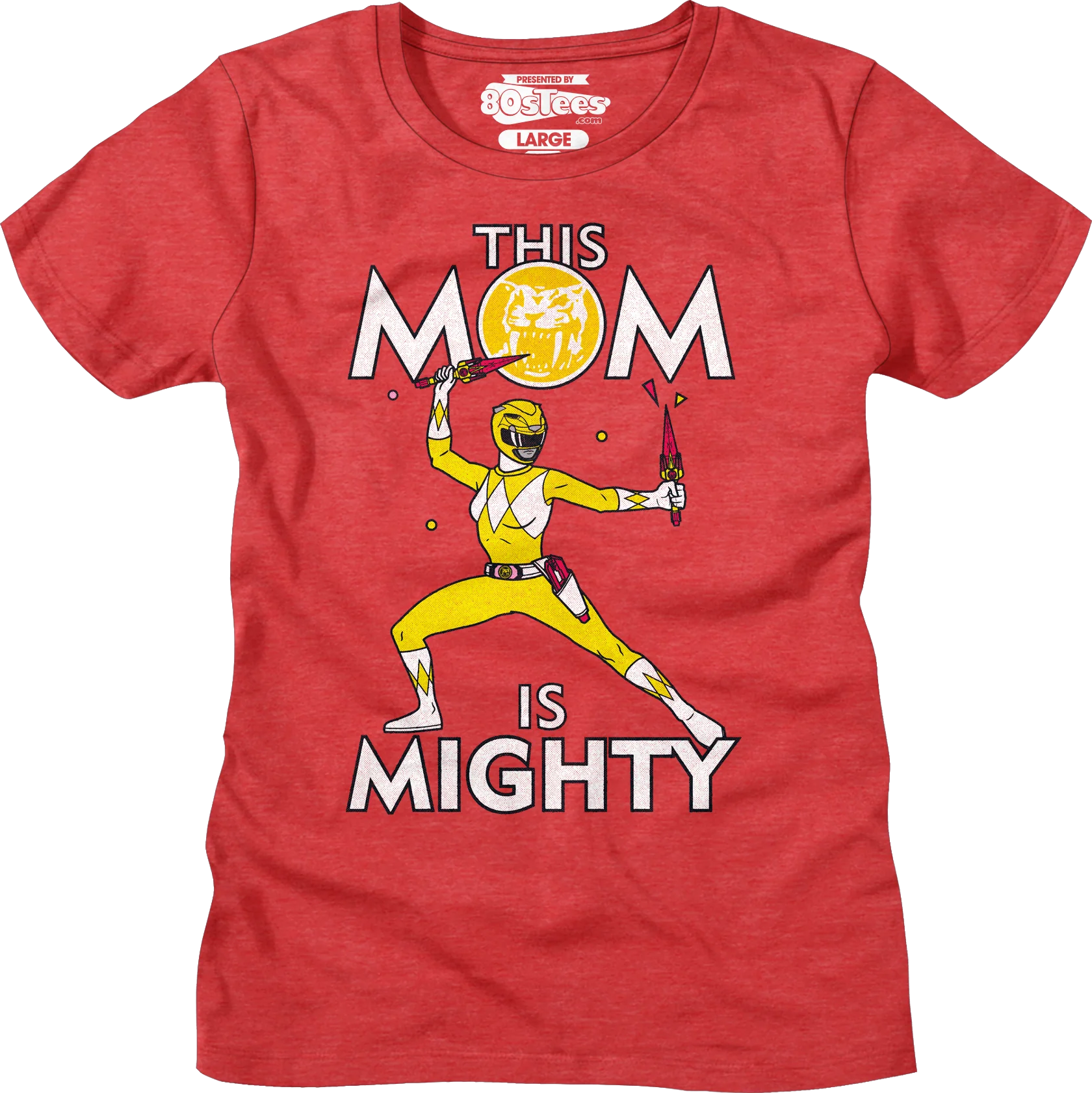 Womens Yellow Ranger This Mom Mighty Morphin Power Rangers Shirt - Image 3