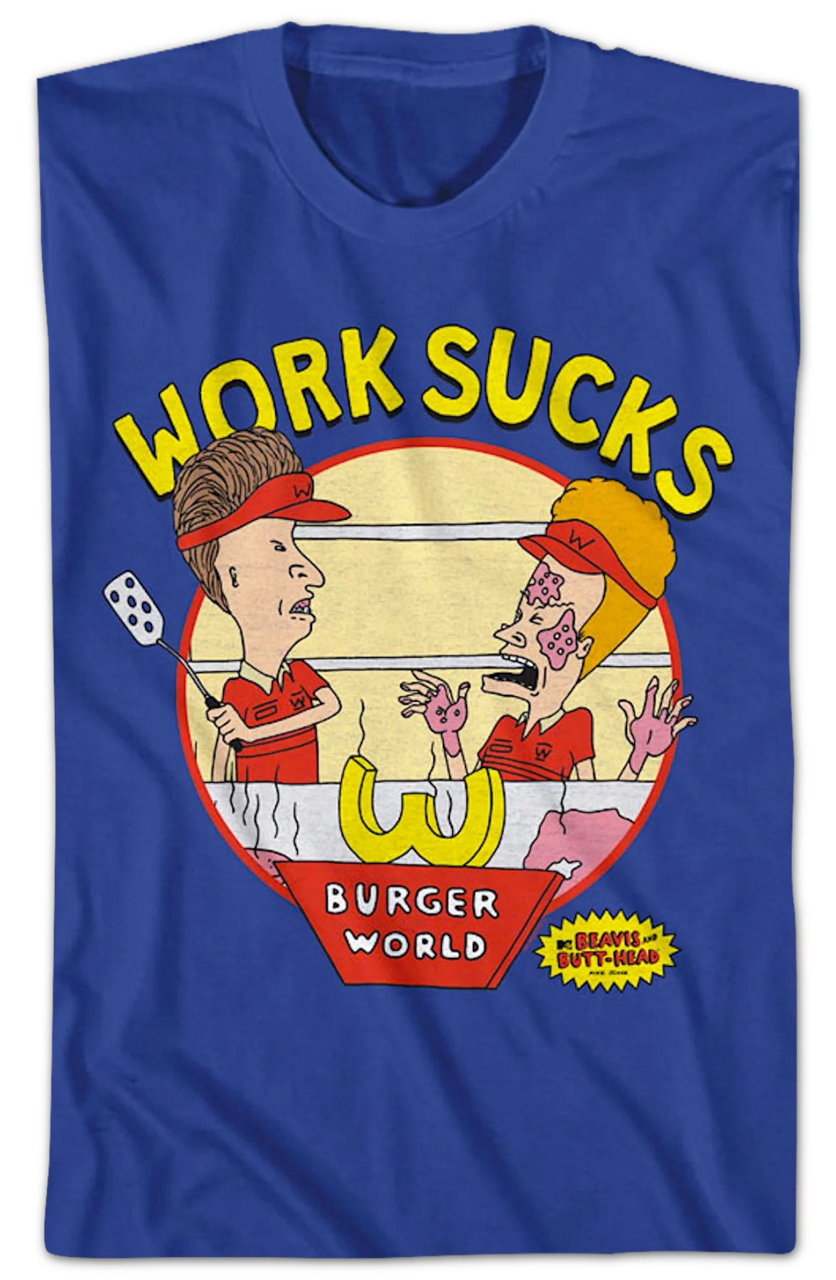 Work Sucks Beavis And Butt-Head T-Shirt - Image 2