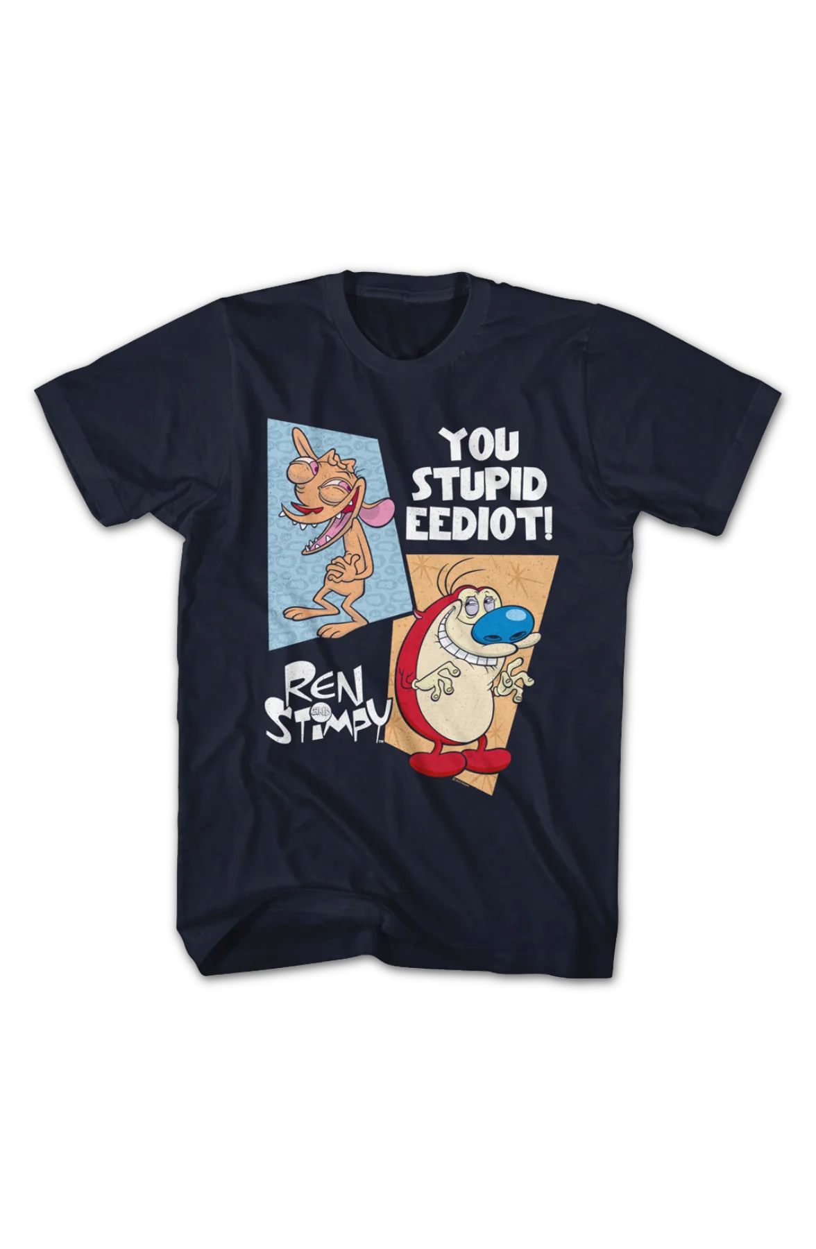 You Stupid Eediot Ren And Stimpy T-Shirt - Image 2