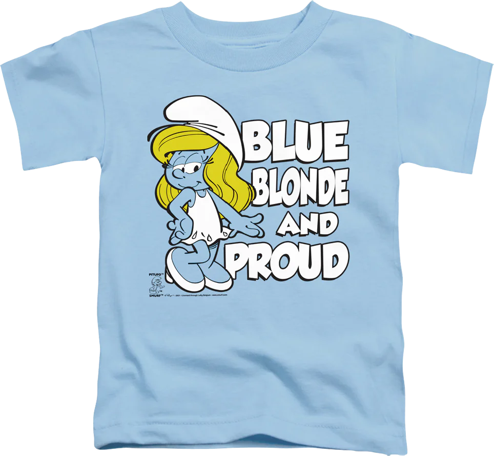 Youth Blue Blonde And Proud Smurfs Shirt