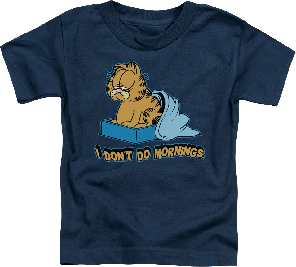 Youth I Don't Do Mornings Garfield Shirt